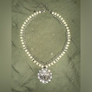 Faux pearl western necklace